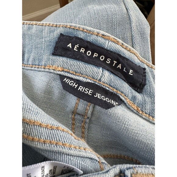 Aeropostale Jegging Jeans Womens 6 Short Blue Distressed High Rise Light Wash - Picture 7 of 7